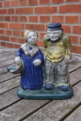 Michael Andersen pottery, Bornholm. Fisher wife and fisher man