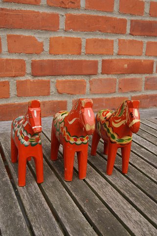 Red Dala horses from Sweden H 13.5cms