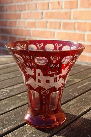 item no: g-Bøhmisk glas vase 16cm