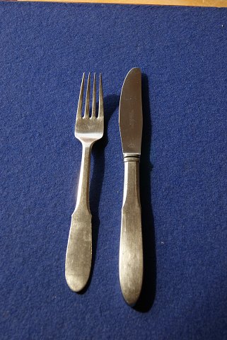 Georg Jensen Mitra dull Danish stainless steel flatware, settings dinner cutlery of 2 pieces