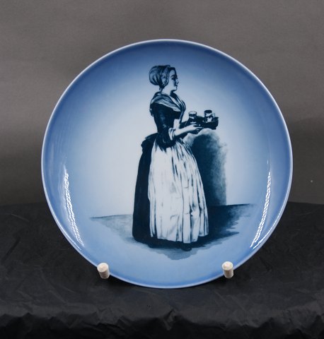 B&G Denmark plate with motif "la Serveuse" from painting by Jean-Etienne Liotard, Switzerland.