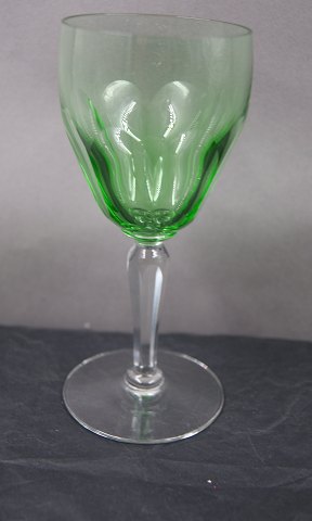 Windsor krystalglas med facetsleben stilk, hvidvinsglas med lysegrøn kumme 13,5cm