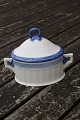 Blue Fan Danish porcelain, covered sugar bowl