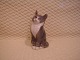 Royal Figur nr. 1803, Siddende kat, grå