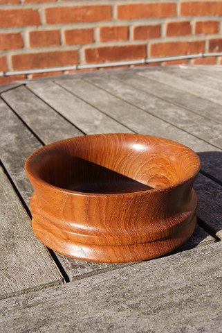 Dekorativ skål i teaktræ med dia 14,5cm