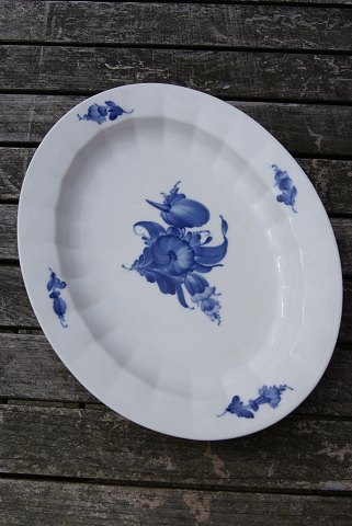 Blå Blomst Kantet porcelæn, ovale serveringsfade 35,5cm 