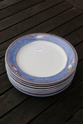 Blå Magnolia porcelæn, frokosttallerkner 22cm