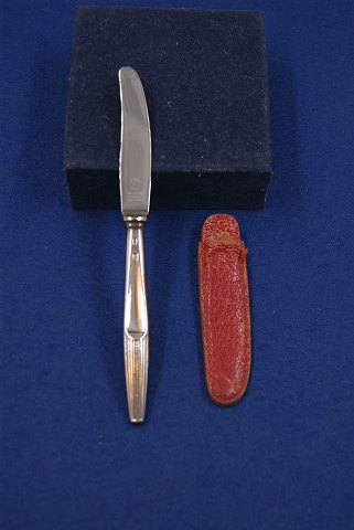 Eva sølvbestik, taskekniv 13,5cm med rødt etui