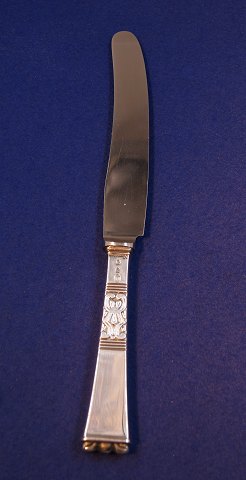 Rigsmønster sølvbestik, middagsknive med kort skaft 24,5cm