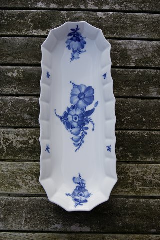 Blå Blomst Kantet porcelæn, rouladefad eller aspargesfad med høj kant nr. 8609