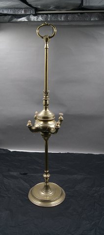 Cigar lighter in brass 60 cm with 4 torches from a Danish restaurant from the beginning of the 20th century