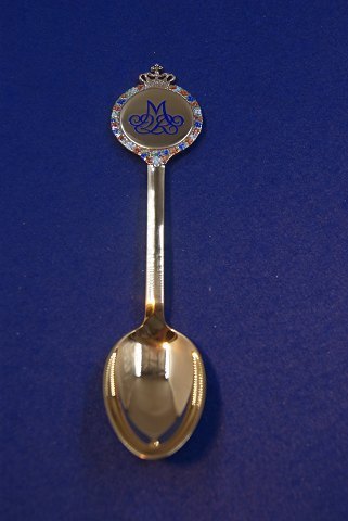 Michelsen commemorative spoon 15. Januar 1972 of Danish gilt sterling silver. Princess Margrethe's coronation January 15, 1972