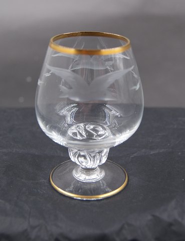 item no: g-Mågeglas m. guld cognac glas