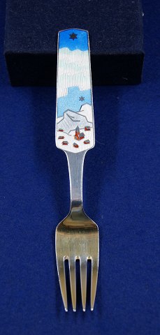 Michelsen Christmas fork 1963 of Danish partial gilt sterling silver.