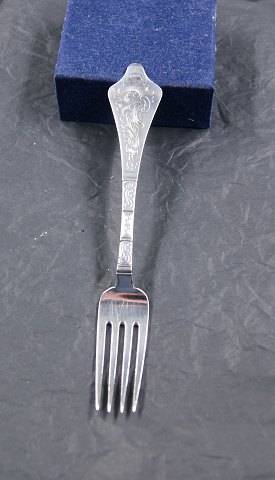 Antik Rokoko sølvbestik, frokostgafler 17,3cm