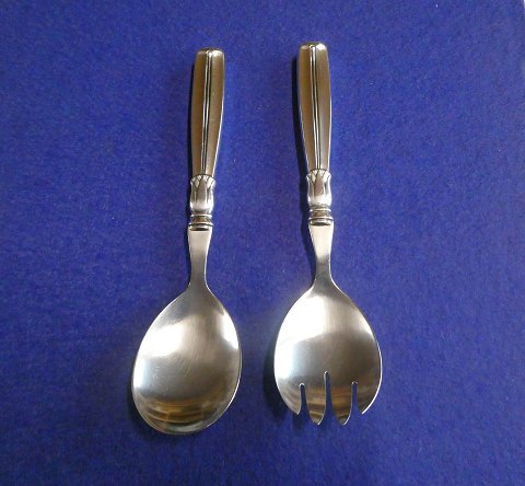 Lotus Danish silver flatware, 2-piece salad set with steel 18cm
