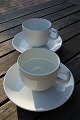 Blåkant fajance porcelæn, sæt høje kaffekopper nr. 072 med underkopper