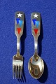 Michelsen sæt Juleske og gaffel 1954 i forgyldt 
sterling sølv