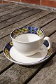 Blue Pheasant Danish faience porcelain, settings coffee cups of 2 pieces with decoration