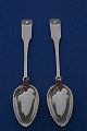 Musling Danish silver flatware, pair of antique soup spoons 22.5cms