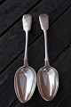 Russian silver flatware, pair of soup  spoons 
20.5cm from the period 1899-1908 with engravings