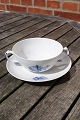 Blue Flower Plain Danish porcelain. Settings large soup cups No 8281