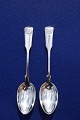 Musling Danish silver flatware, pair of soup spoons 21.5cms from year 1920 with a light engraving.