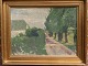 Gemälde von M. Vantore,  Haus bei Allee