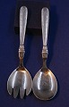 Karina Danish silver flatware, large salad set with stainless steel 20cms