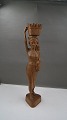 Large and beautiful teak wood figurine 50cm of young woman with many details
