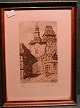 Litograph by H. Kruuse with a motive from the 
German town Rothenburg ob der Tauber.