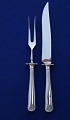 Old Danish solid silver flatware, carving set with stainless steel of 2 pieces