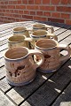 Knabstrup ceramics, Denmark. Set of 6 mugs