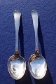 Old Danish solid silver flatware, pair of soup 
spoons 21.2cm