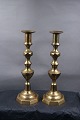 Pair of English brass candlesticks 28cm on 8 angular stand from the 19th century.
