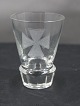Danish  freemason glass schnapps glass engraved with freemason symbols, on an edge-cutted foot