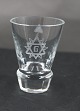 Danish freemason glasses, schnapps glasses 
engraved with freemason symbols, on an 
edge-cutted 
foot