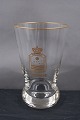 Danish freemason glass or Masonic glass on round 
foot, beer glass decorated with cutted symbols