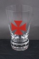 Dänische Freimaurer Gläser, Biergläser mit 
Symbolen verziert 
auf kantigem Fuss