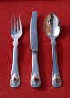 Georg Jensen settings child's cutlery of 3 pieces of Danish sterling silver with Carneol