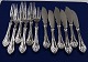 Rokoko Danish silver flatware, set of 6x2 items 
fish cutlery all of silver, in all 12 items.