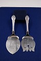 Rokoko Danish silver flatware, 2 items fish serving set, all of silver