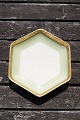 Dagmar with gold Danish porcelain, Dish, sixangular