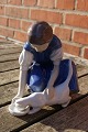 B&G Denmark figurine No 1745, Only one drop or 
Girl feeding Cat
