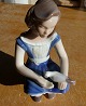 B&G figurine No 2340 from Denmark, Girl feeding dove