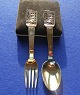 The little Match-Seller children's cutlery in 
Danish gold-plated solid silver. Set spoon & fork