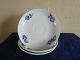 Blue Flower Plain Danish porcelain. Set of 3 saucers No 8041 from 1898-1923 for the coffee cups.