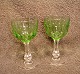 Derby glas med sleben stilk. Rhinskvinsglas med grøn kumme