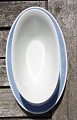 Blå Vifte porcelæn, ovale sauceskåle på fast underfad