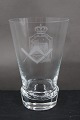 Danish freemason glasses, beer glasses for St. Johs. Lodge in Nyborg, engraved with freemason symbols, on an edge-cutted foot